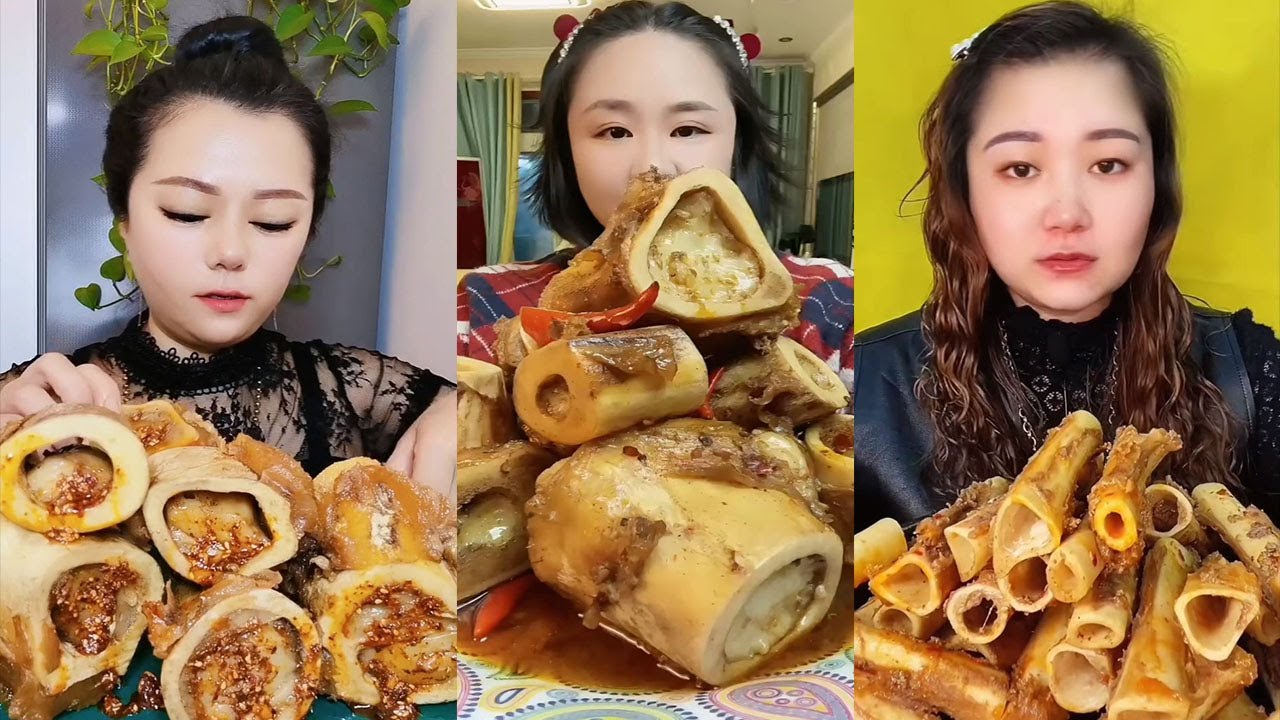 MUKBANG ASMR Eating roasted big bone marrow so yummy