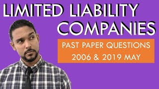 Limited Liability Companies | Balance Sheet | Statement of Financial Position | Past Paper Questions