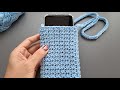 ฺBeautiful! Crochet Phone Bag Tutorial 2HDC Stitch. Step by step crochet tutorial.