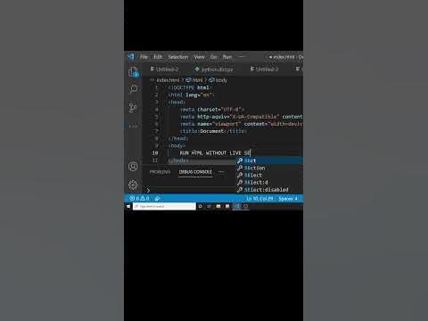 how to run HTML in visual studio code without live server | HTML code ...