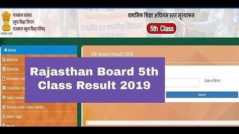 Rajasthan Board 5th Result 2019 declared at rajrmsa.nic.in -