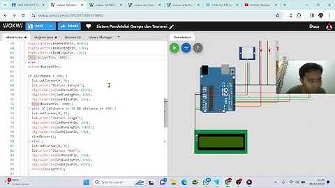 Sistem Pendeteksi Gempa dan Tsunami Wokwi menggunakan ardunio uno