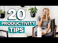 20 PRODUCTIVITY TIPS TO GET MORE DONE (How to be more productive at work &amp; work from home!)