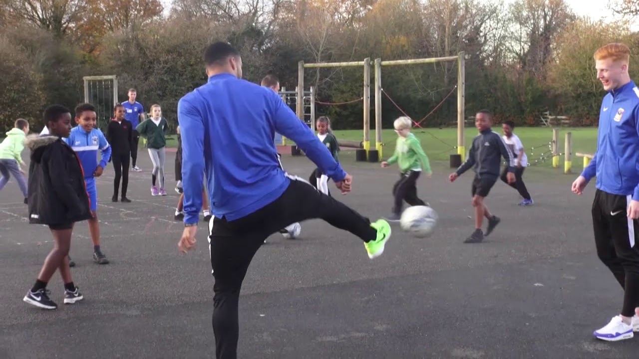 football score Community | Sky Blues squad visit local schools.