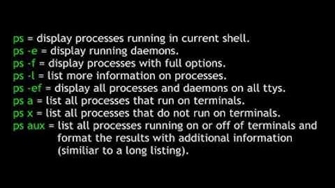 Process Control The ps Command
