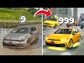 Upgrading Volkswagen 9 to 999 Speed Extreme Car Driving 