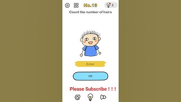 brainout level 13 answer or walkthrough count the numbers of hairs