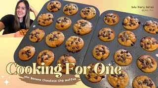 Mini Banana Chocolate Chip Muffins | Solo Diaries | Cooking for One