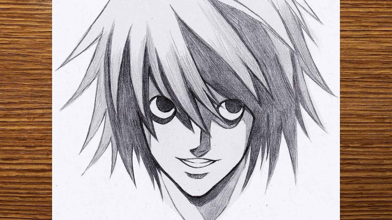 How To Draw L Lawliet From Death Note Manga Easy  Cartoon Transparent  PNG  720x1280  Free Download on NicePNG