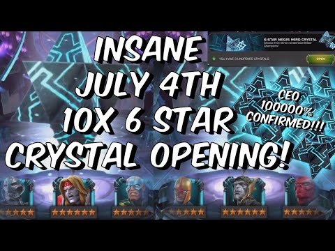 INSANE July 4th Weekend 10x 6 Star Crystal Opening – CEO 10000000% – Marvel Contest of Champions