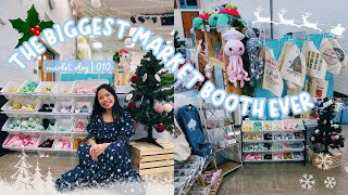 Market vlog| First Holiday Crochet Market of the Year ☆ setting up Christmas tree at my booth 🎄