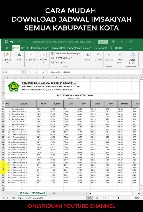 Cara Mudah Download Jadwal Imsakiyah Semua Kabupaten Kota #tutorial