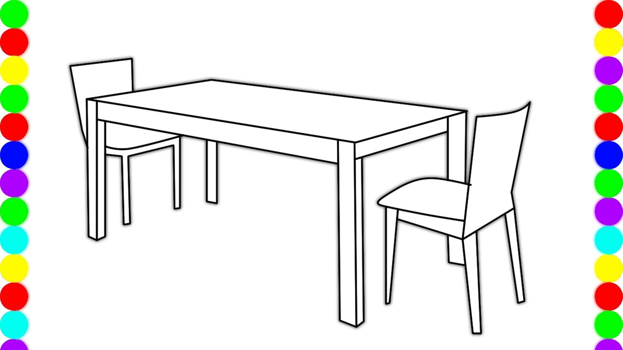 How To Draw A Dining Table Step By Step For Beginners Youtube