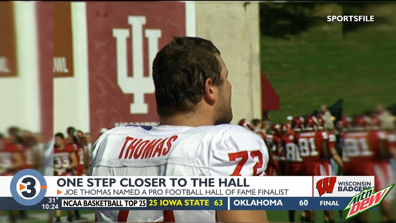 Joe Thomas named a finalist for the Pro Football Hall of Fame - YouTube