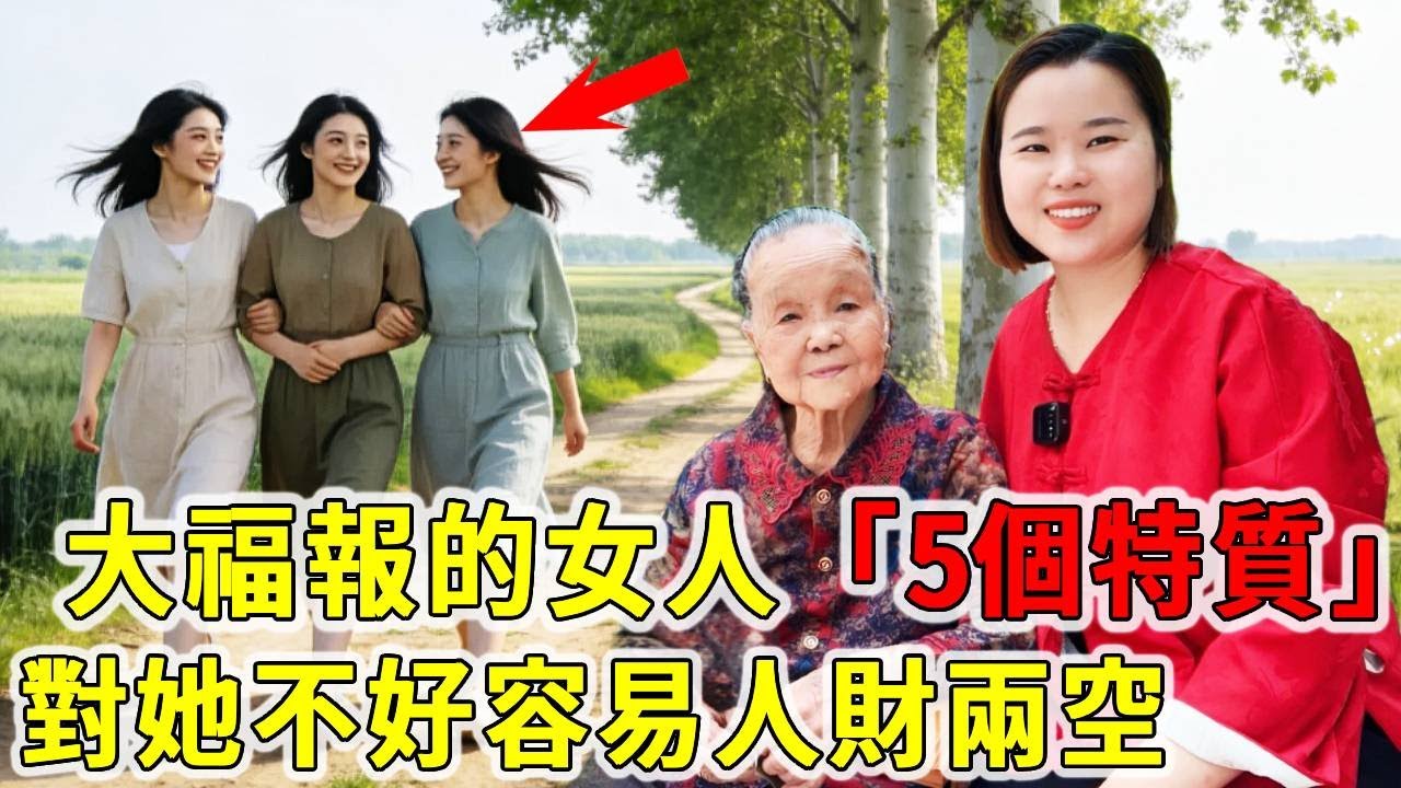 擁有大福報的女人會具備5個特質，對她好自然財運亨通，對她不好就容易人財兩空！【【大脸妹传承粤语文化】】