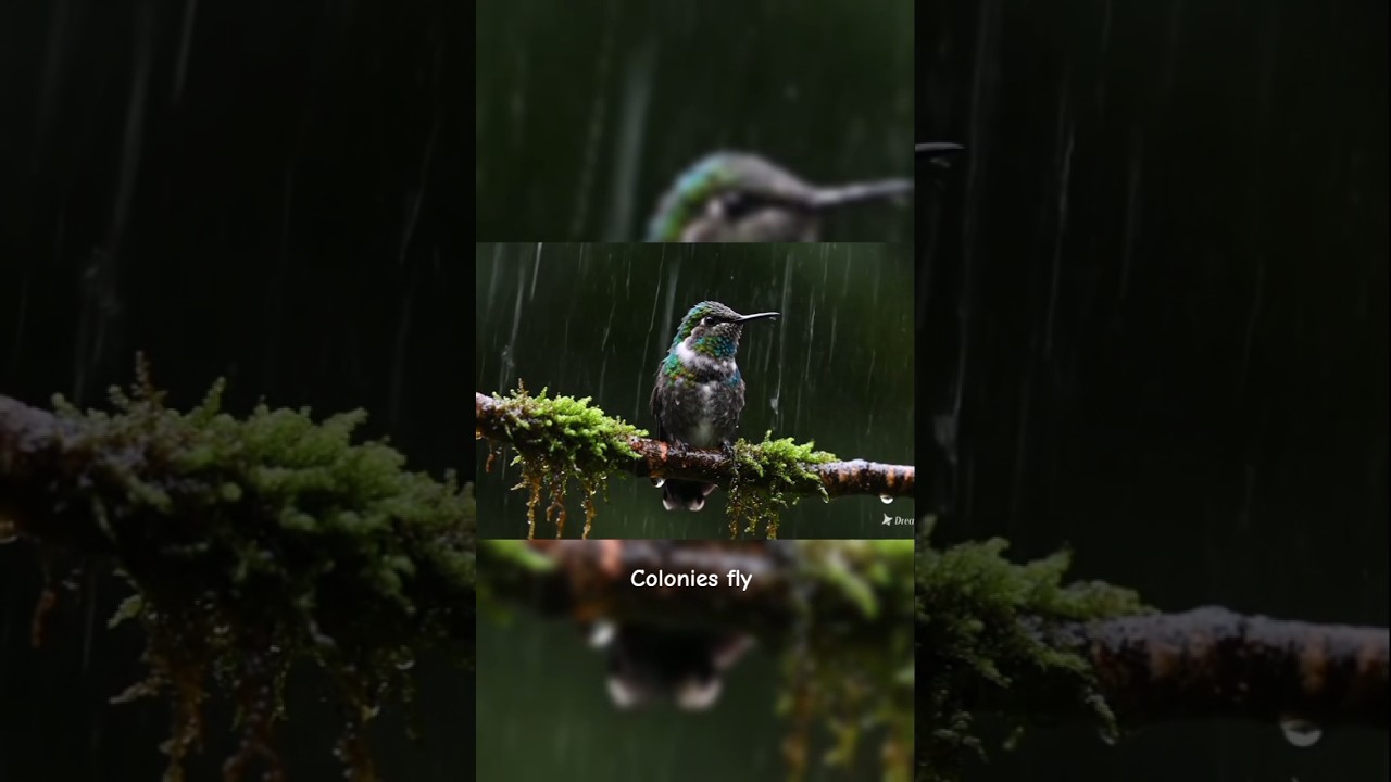 Hummingbird in the Rain. 