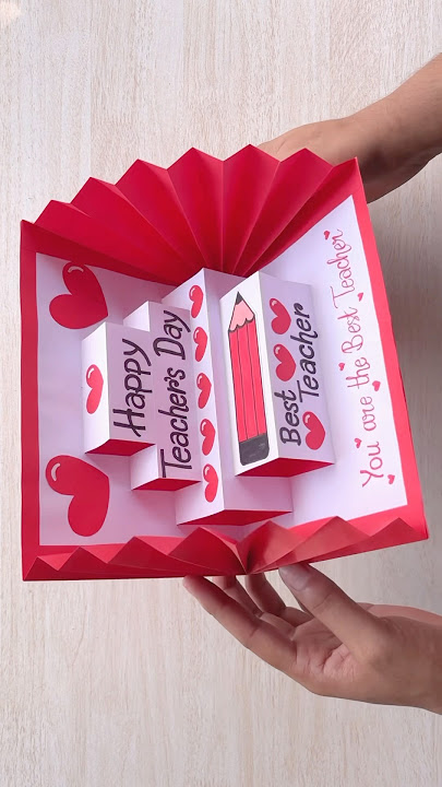 DIY Teacher's day pop-up card ideas // Happy teacher's day greetings card handmade #shorts