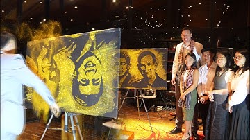 Vẽ tranh kim tuyến / trình diễn hội hoạ/ Nguyễn Tiến họa sĩ kỷ lục gia Việt Nam #vetranhtrinhdien