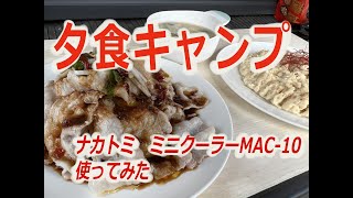 夕食キャンプでナカトミ　ミニクーラーMAC-10使ってみた