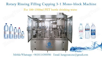 Automatic Rotary Rinsing Filling Capping 3 in 1 Machine | High-speed Drinking Water Filler