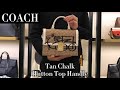 Coachbag Hutton Top Handler Tan Chalk colour 塗鴉系列 哈頓手柄方包 粉筆白色 [廣東話有字幕]