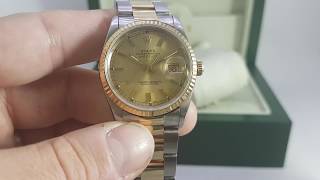 1992 Rolex 16233 36mm with bi metal oyster bracelet and box YouTube