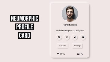 Awesome Profile Card Using Neumorphism | HTML CSS and JS