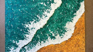 Textured Ocean Waves | Easy Pallet Knife Technique | Step by step #art