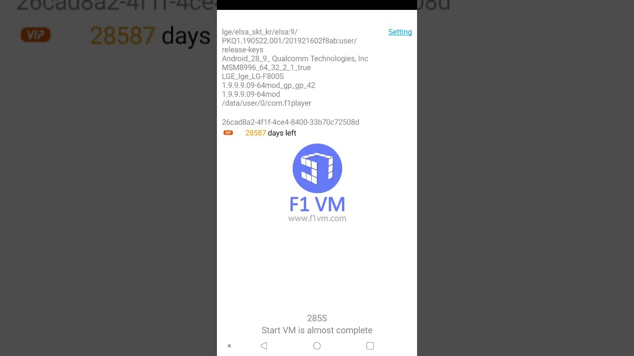 F1 VM phiên bản MOD VIP Chạy giả lập Android ngay trên Android của