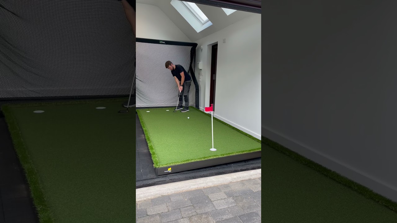 12ft putts through a 2% gradient utilising the adjustable putting platform by PuttAWAY Golf.