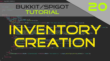 Minecraft Bukkit/Spigot Plugin Tutorial #20: Custom Inventory Creation