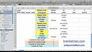 NBA Playoffs Office Pool Bracket Calculator 2011.mov