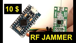 Easy multi frequency DIY RADIO JAMMER - CC1101 & Arduino Pro Micro - 10$ cheap wideband RF JAMMER