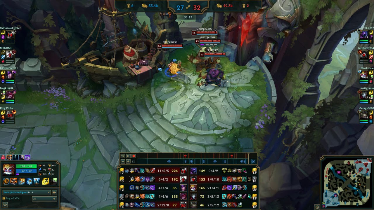 Almost 1v5 Yasuo Penta Kill Best +50 at the end