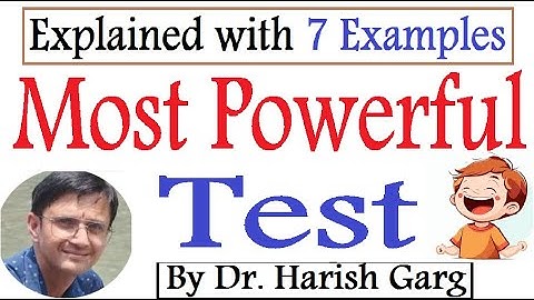 Most Powerful Test & its Examples | Neyman - Pearson Lemma