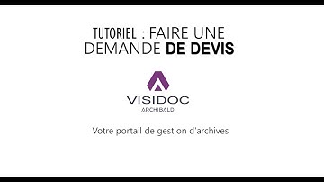 Tutoriel VISIDOC - Demander un devis