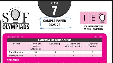 SOF IEO /International English Olympiad CLASS 7 SAMPLE PAPER 2025-26 with explanation /Olympiad 2025