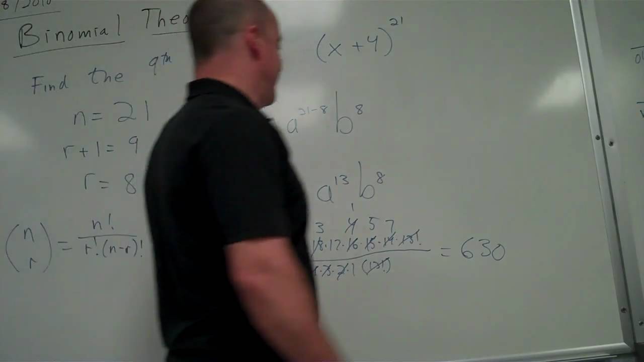 2010.04.28 Precalculus Honors Binomial Theorem 4 - YouTube