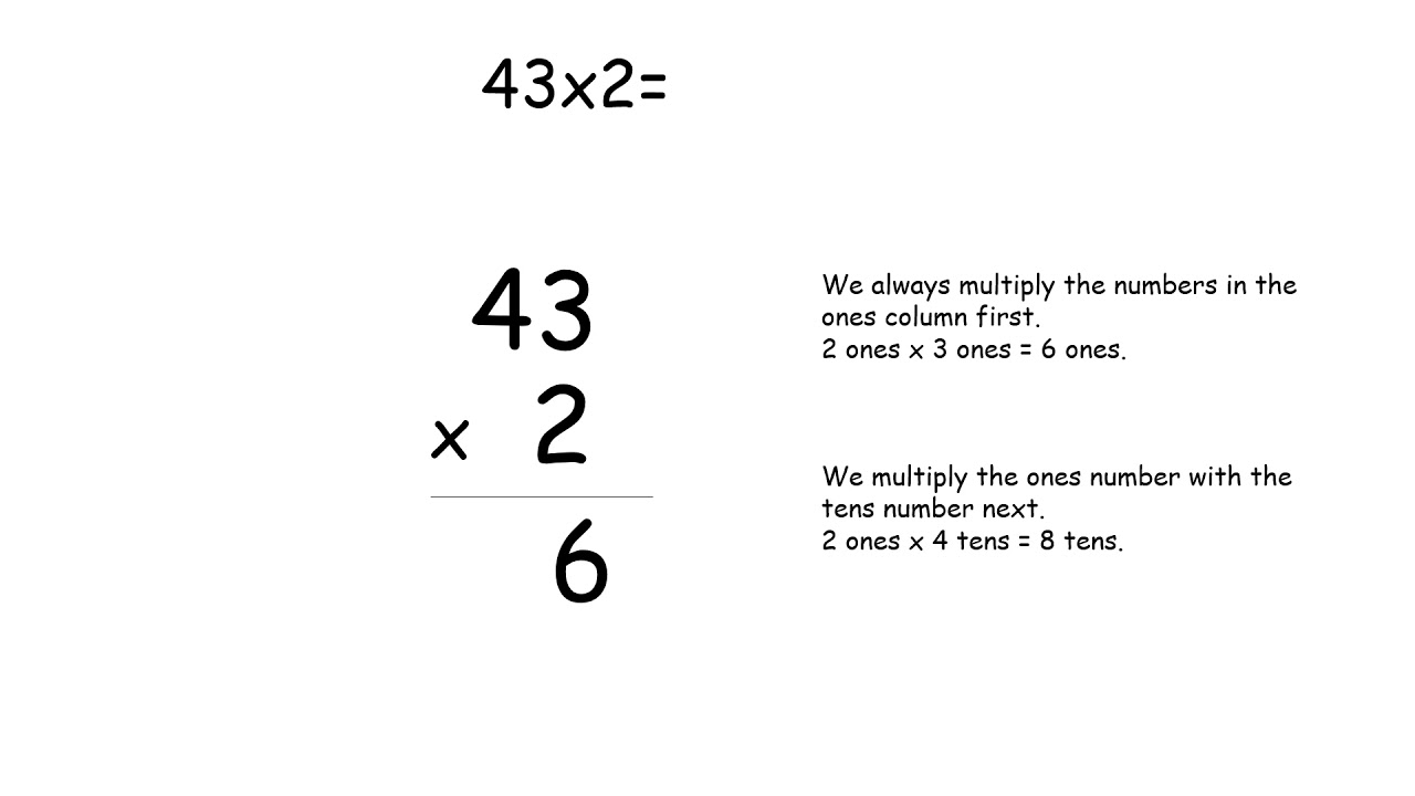 Year 3 - Multiplication using the column method - YouTube