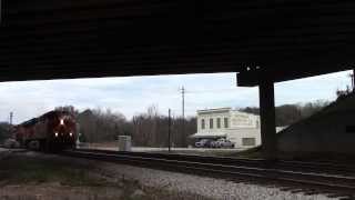 CSX Baretable Train X186-31 (BNSF B-ATGRIC) at Main Street Connection in LaGrange 12/30/13
