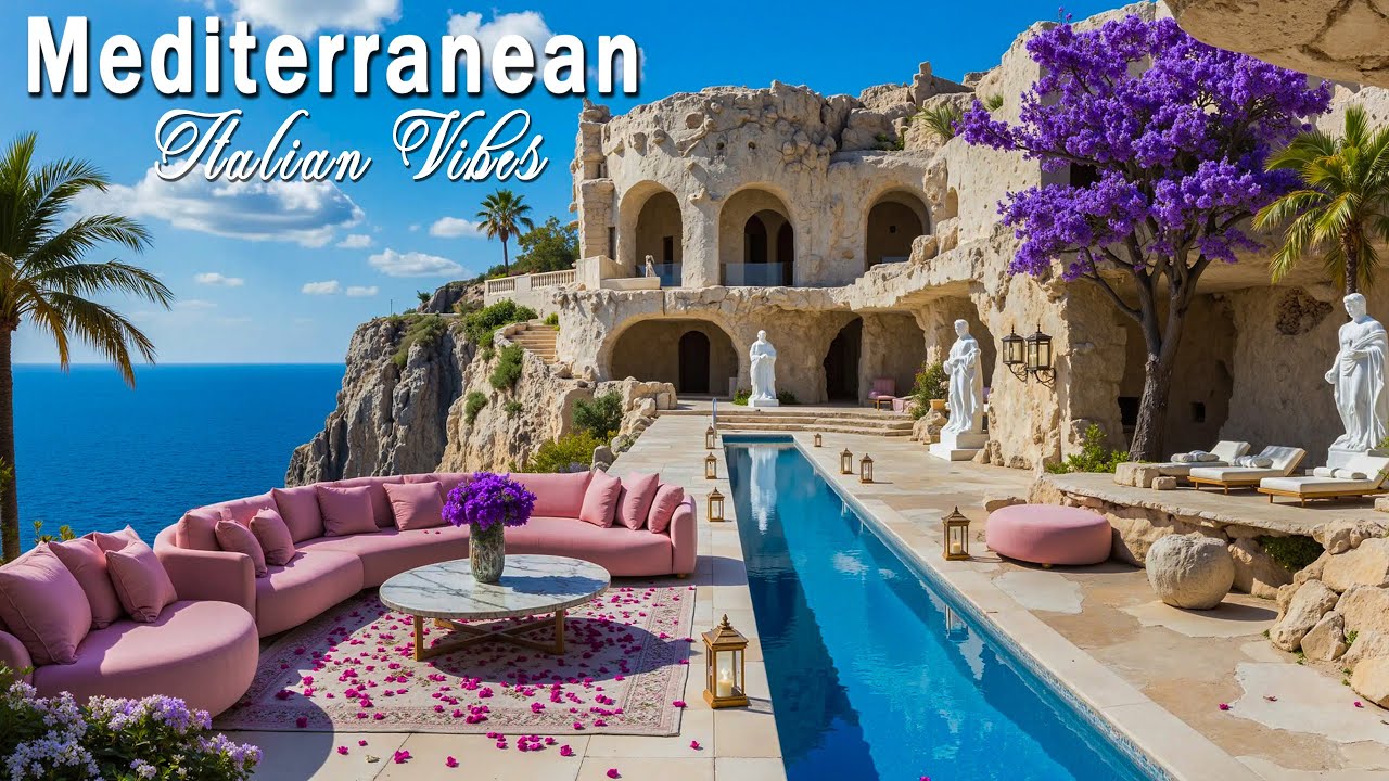 Timeless Mediterranean Mornings 🎶 Calm Italian Instrumentals & Serene Blue Horizons 4K
