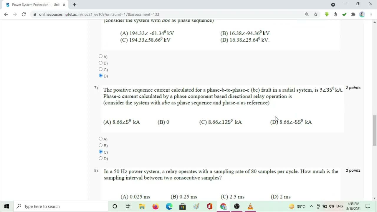 Power system protection assignment Week 1 NPTEL 2021 YouTube