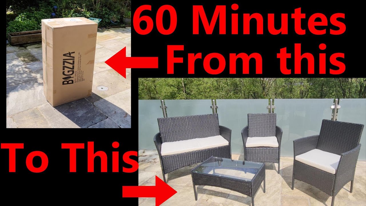 4 Seater Rattan Patio Furniture Assembly and Review