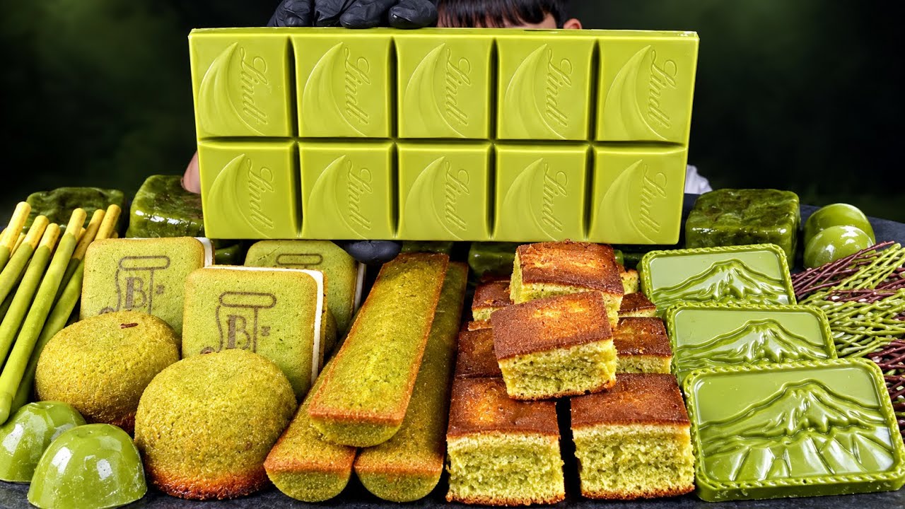 ASMR 돈키호테에서 털어온 말차디저트 초콜릿 빵 과자 말차 먹방~!! Japanese Matcha Dessert Feast! 🍵 | Mukbang~!!