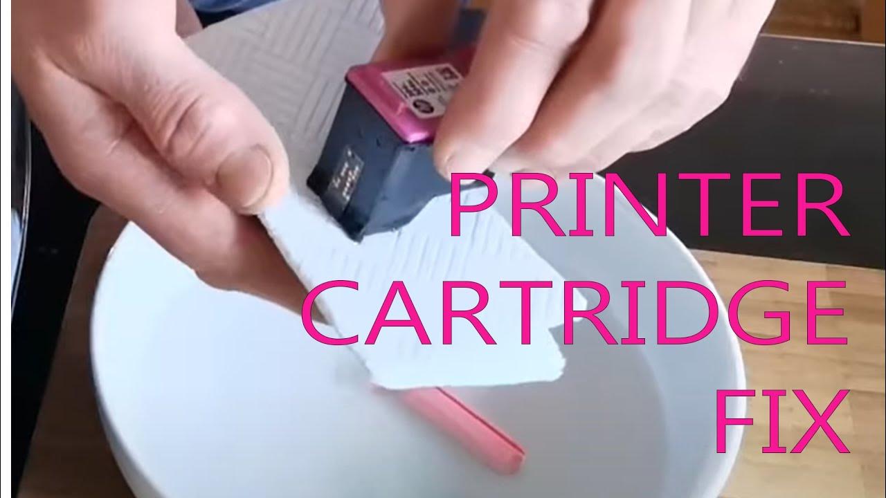 Hp printer ink jet cartridge repair hack. Fix a broken dried ink print