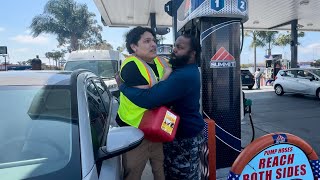 STEALING PEOPLES GAS PRANK!!!