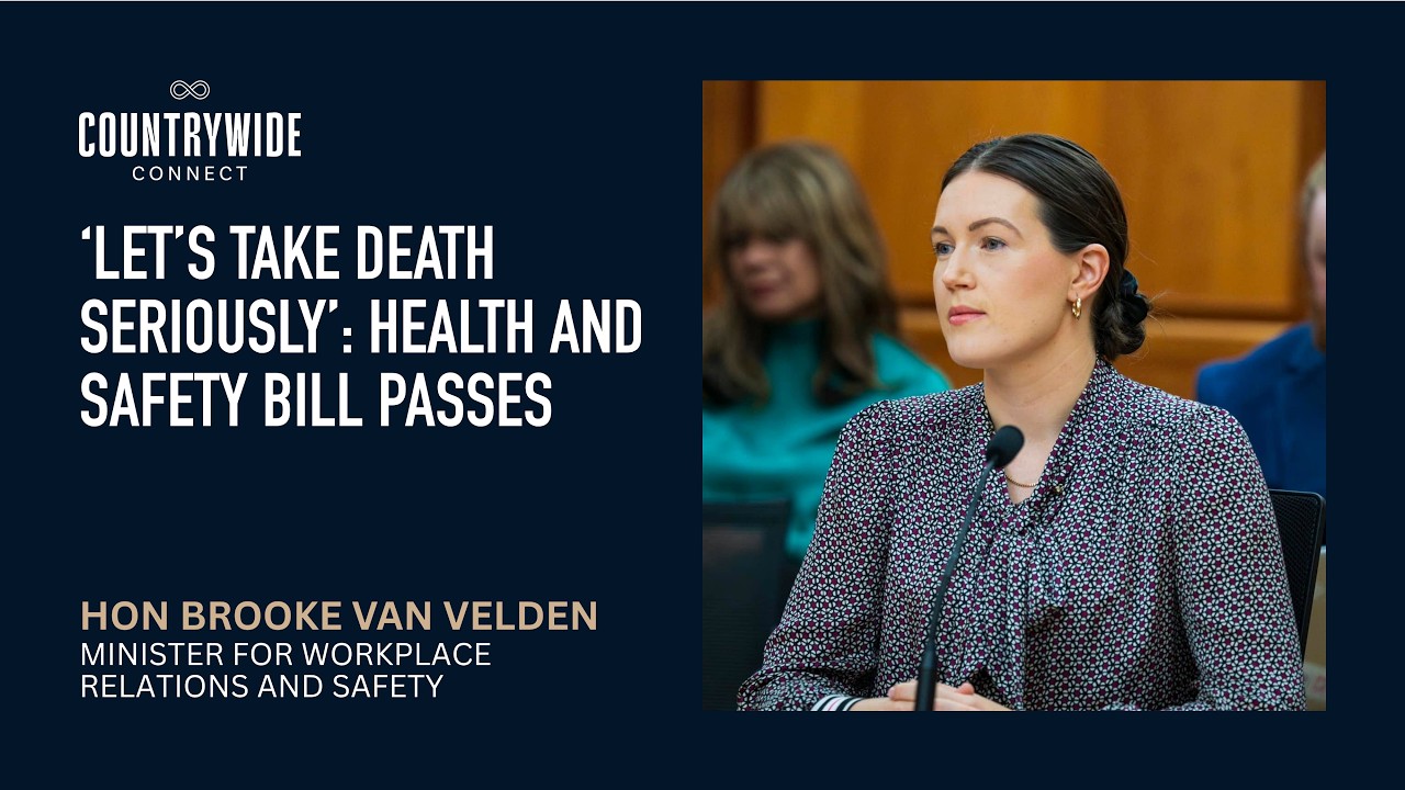 Brook van Velden - ‘Let’s take death seriously’: Health and safety bill passes
