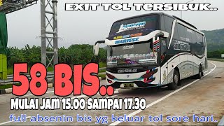 ABSENIN SEMUA BIS YG KELUAR EXIT TOL WELERI SORE HARI. || PEREMPATAN TERSIBUK KELUAR MASUK BUS.