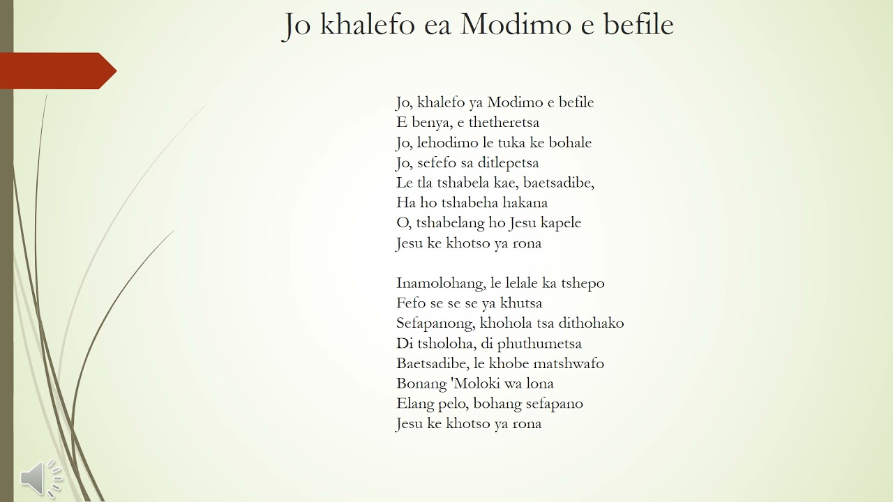 Difela tsa Sione Hymn 348 Jo khalefo ea Modimo e befile Paul Mofokeng