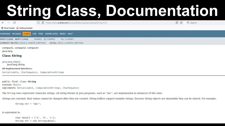 Java Documentation, String Class - AP Computer Science A